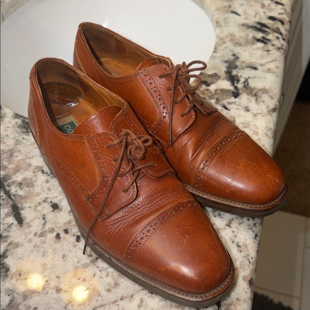 Cole Haan Tan Leather Oxfords